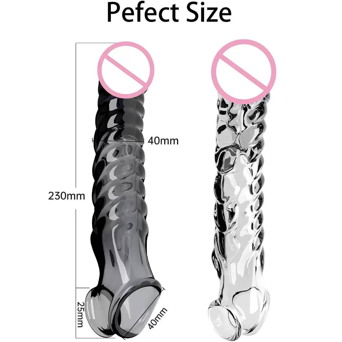 Wolf’s Fang Vibrating Textured Extension Sleeve – Extra-Long Dual-Stimulation Design(كم ناب الذئب المهتز والمزخرف لزيادة الطول والسُمك بتصميم تحفيز مزدوج)