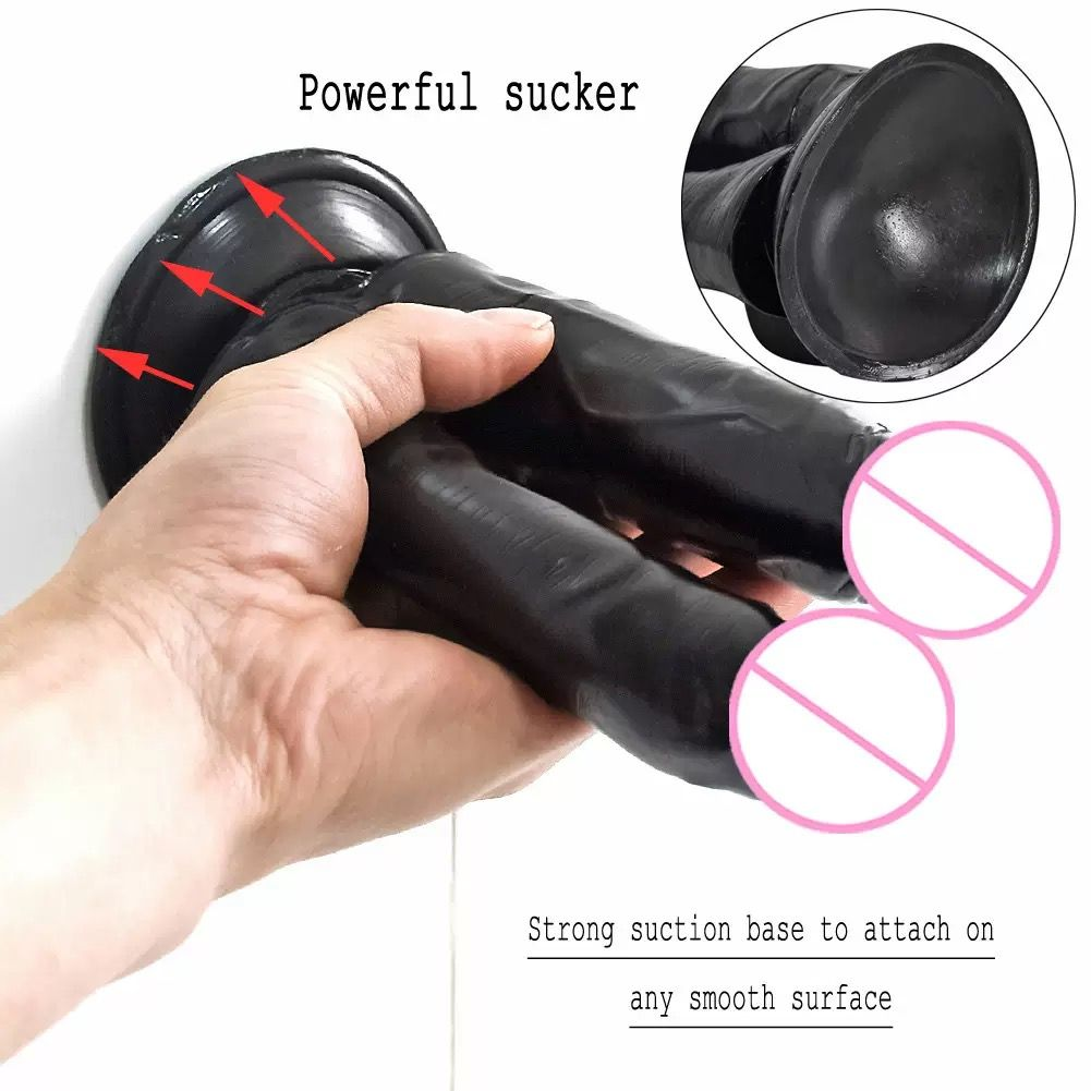 Dual-Stimulation Double Dildo with Powerful Suction Cup Base(قضيب مزدوج للتحفيز الثنائي مع قاعدة شفط قوية)