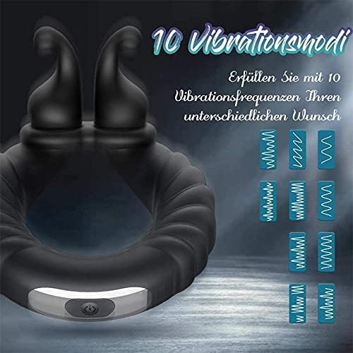 Dual-Stimulation Vibrating Cock Ring with Curved Massage Tips(حلقة اهتزاز مزدوجة التحفيز مع رؤوس تدليك منحنية)