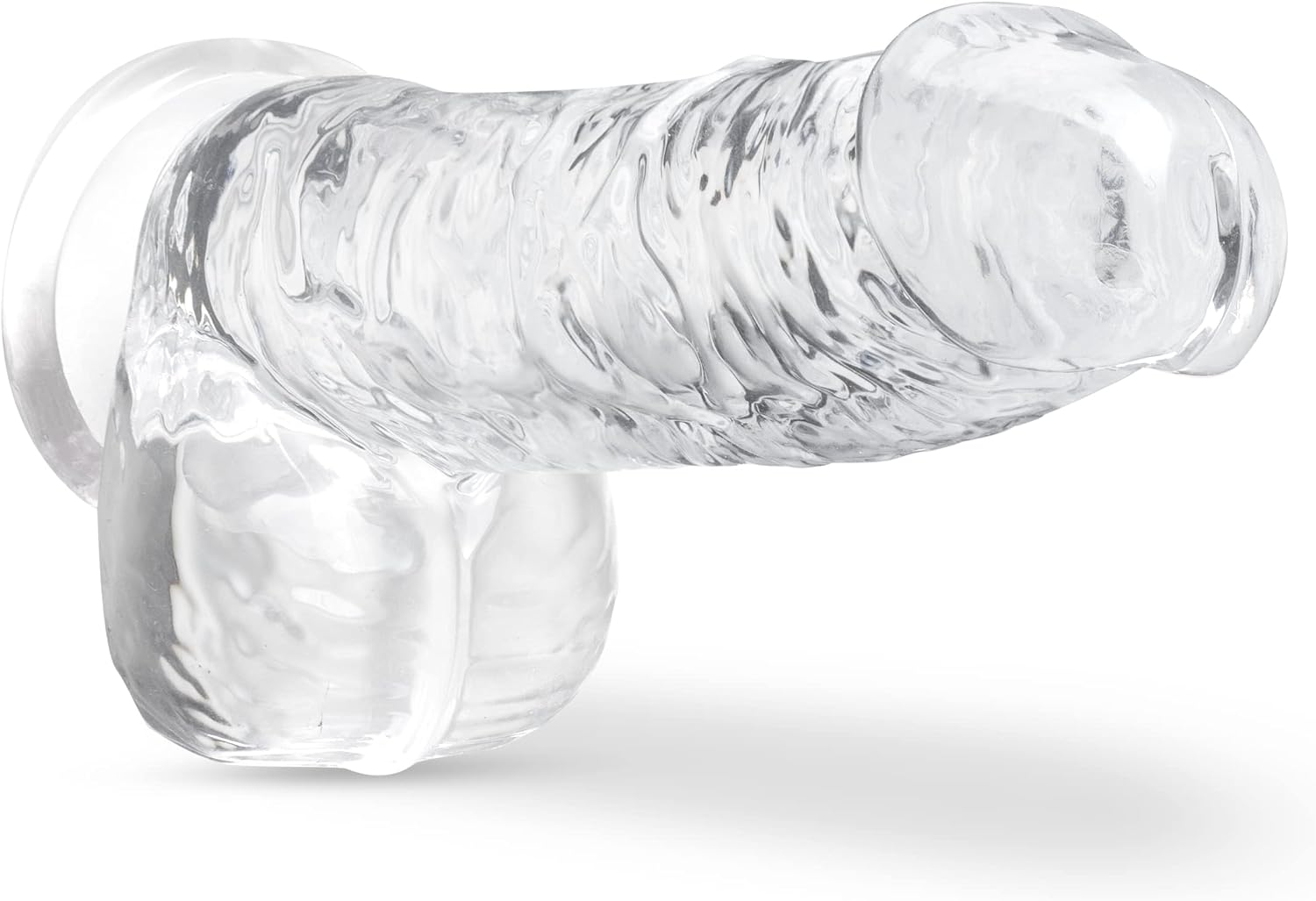 28.5CM Crystal-Clear Extra-Long Dildo with Textured Shaft & Suction Base(قضيب شفاف فائق الطول 28.5 سم بملمس بارز وقاعدة شفط قوية)