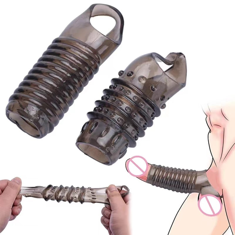 Wolf Fang Textured Vibrating Extension Sleeve – Extra-Length Dual-Stimulation Design|كم تمديد مهتز بنقشة ناب الذئب – تصميم لزيادة الطول والسُمك وتحفيز مزدوج
