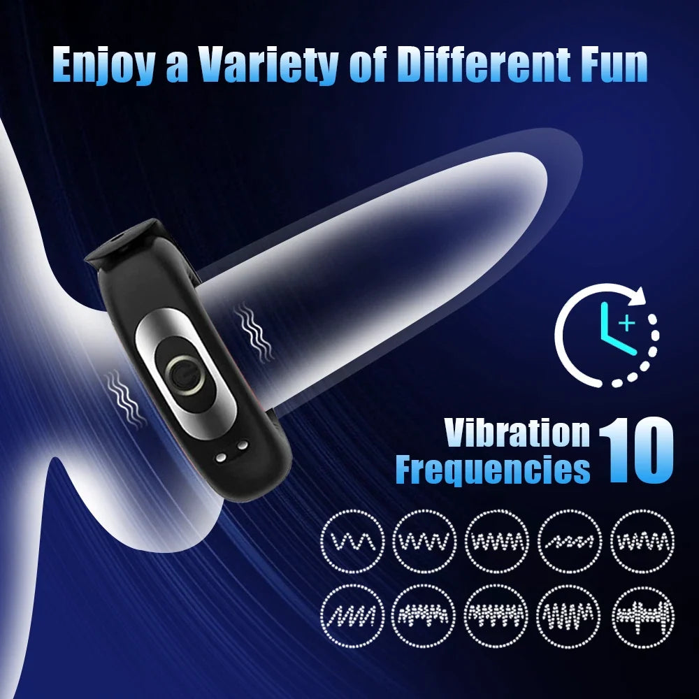 Dual-Stimulation Vibrating Cock Ring with Curved Massage Tips(حلقة اهتزاز مزدوجة التحفيز مع رؤوس تدليك منحنية)