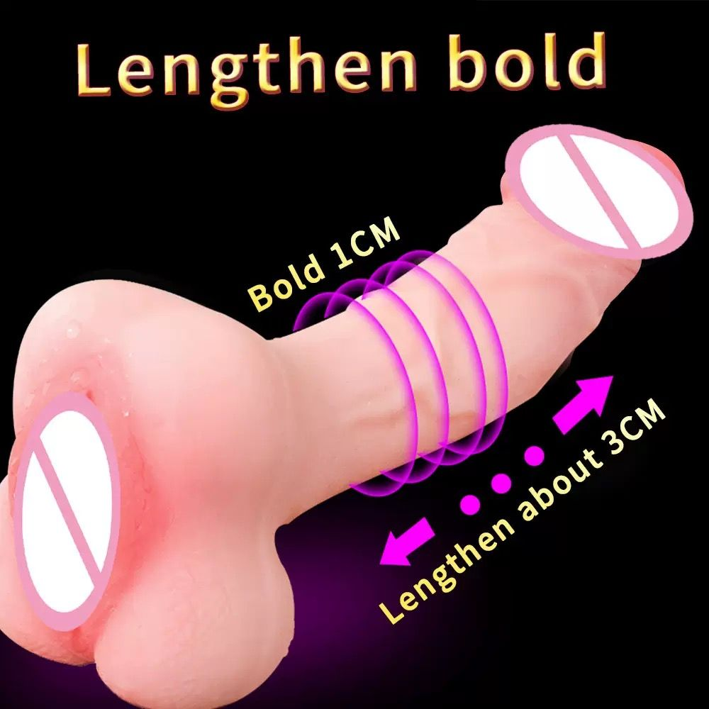 20CM Realistic Stretchable Extension Sleeve – 3CM Length Boost & Full-Body Base（كم تمديد واقعي مرن بطول 20 سم – زيادة تقارب 3 سم وقاعدة متكاملة）