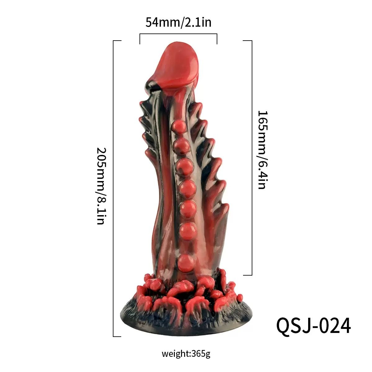 Fantasy Tentacle Textured Dildo with Flexible Shaft & Suction Base(قضيب خيالي بتصميم مخالب وملمس بارز مع جسم مرن وقاعدة شفط قوية)