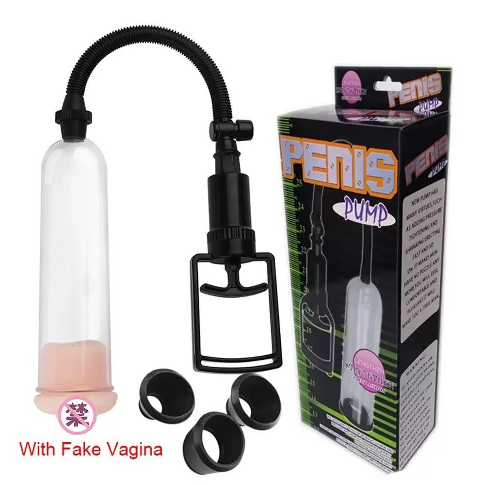 Adult Manual Vacuum Massage Pump Kit – Clear Cylinder, 3 Seal Rings & Soft-Touch Sleeve（طقم مضخة تدليك يدوية بالتفريغ للبالغين – أسطوانة شفافة و3 حلقات إحكام وكمّ ناعم）