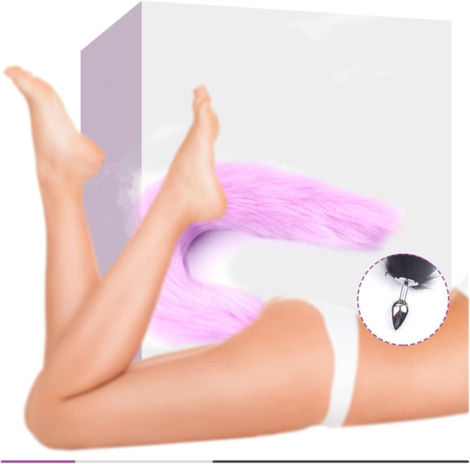 Fluffy Fox Tail Anal Plug with Polished Metal Base（سدادة شرجية بذيل ثعلب ناعم وكثيف مع قاعدة معدنية مصقولة）