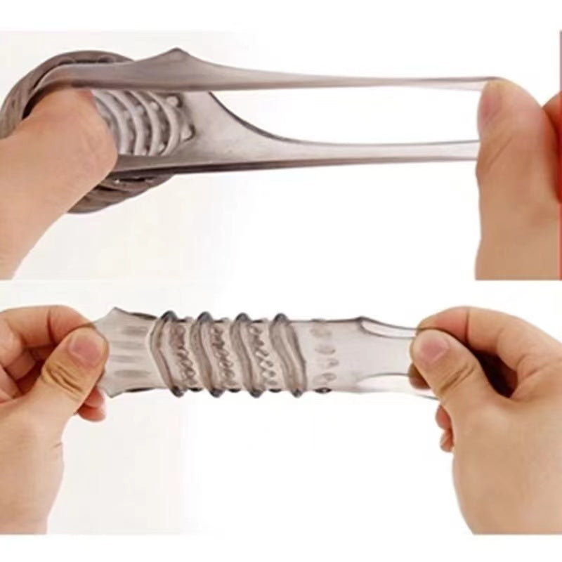 Wolf Fang Textured Vibrating Extension Sleeve – Extra-Length Dual-Stimulation Design｜كم تمديد مهتز بنقشة ناب الذئب – تصميم لزيادة الطول والسُمك وتحفيز مزدوج