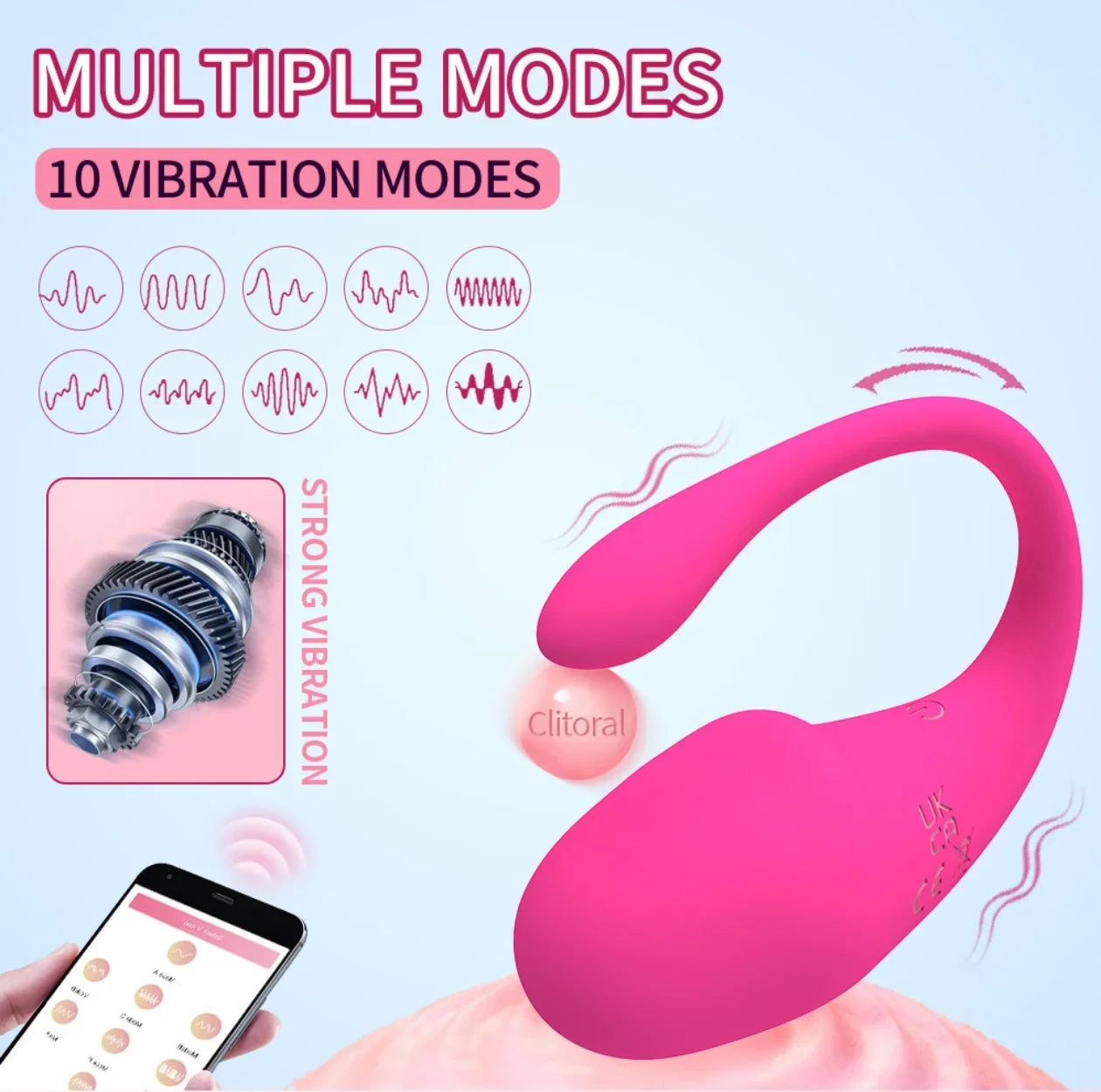 App-Controlled Wearable Couples Vibrator – 10 Vibration Modes, Flexible Fit & Dual-Stimulation Design（جهاز اهتزاز قابل للارتداء للأزواج بتحكم عبر التطبيق – 10 أوضاع اهتزاز وتصميم مرن مزدوج التحفيز）