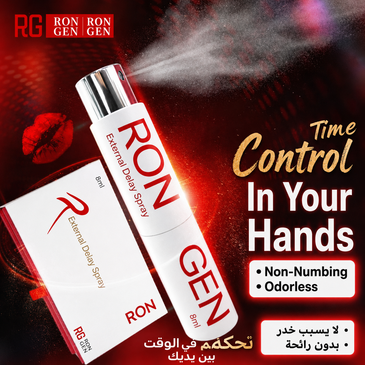 Ronggen 2023 Upgraded Men’s External Intimate Care Spray 8 mL | Compact, Easy-Apply & Quick-Drying｜بخاخ رونغن المطور 2023 للعناية الحميمة الخارجية للرجال 8 مل | سهل الحمل وسريع الجفاف