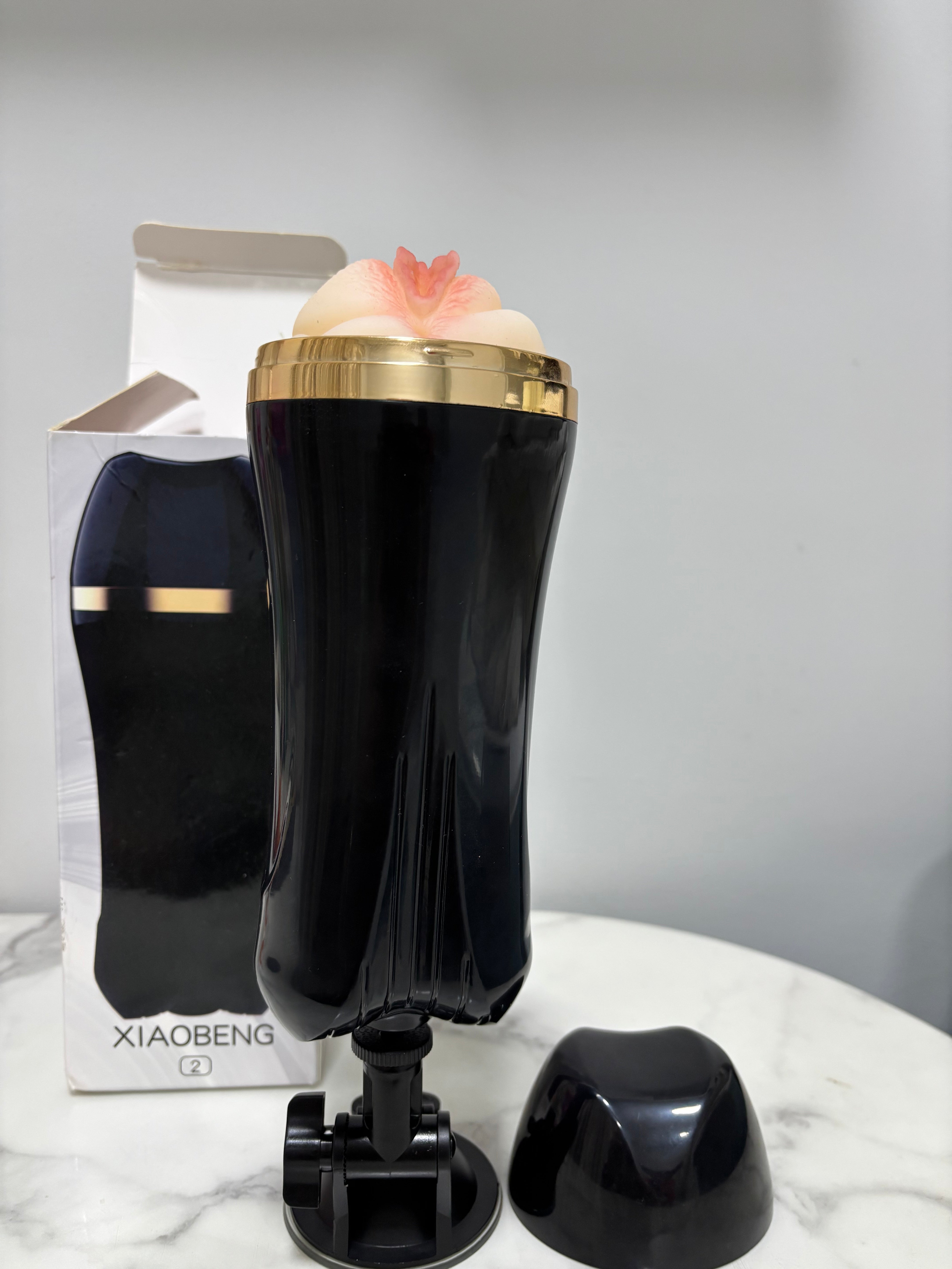 Men’s Suction-Cup Intimate Massager | Soft Realistic Sleeve, Removable & Easy to Clean｜جهاز تدليك حميمي للرجال بقاعدة شفط | غلاف ناعم واقعي قابل للفك والتنظيف