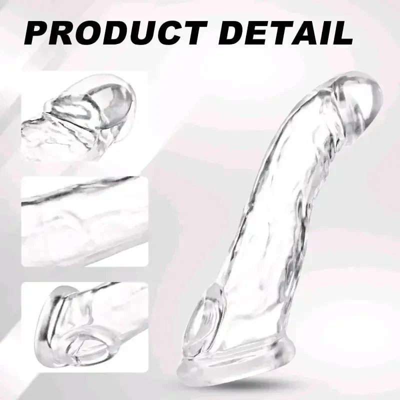 Crystal-Clear Curved Extension Sleeve with Support Ring(كم شفاف منحني لزيادة الطول والسُمك مع حلقة دعم ثابتة)