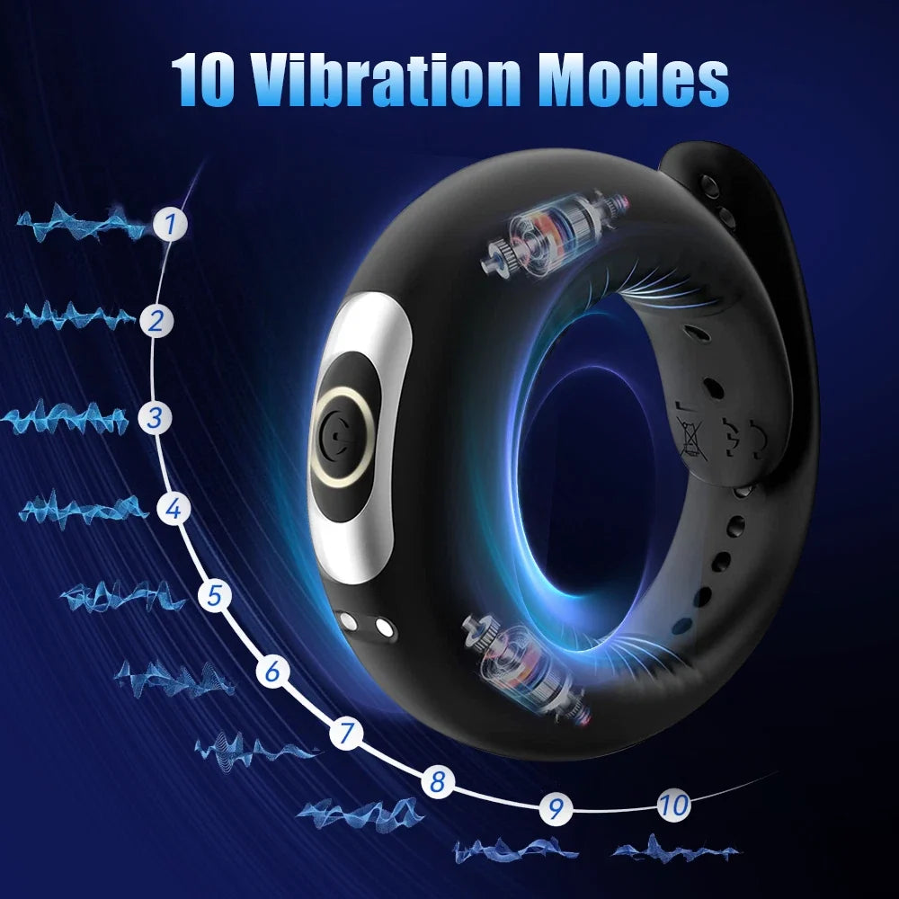 Dual-Stimulation Vibrating Cock Ring with Curved Massage Tips(حلقة اهتزاز مزدوجة التحفيز مع رؤوس تدليك منحنية)